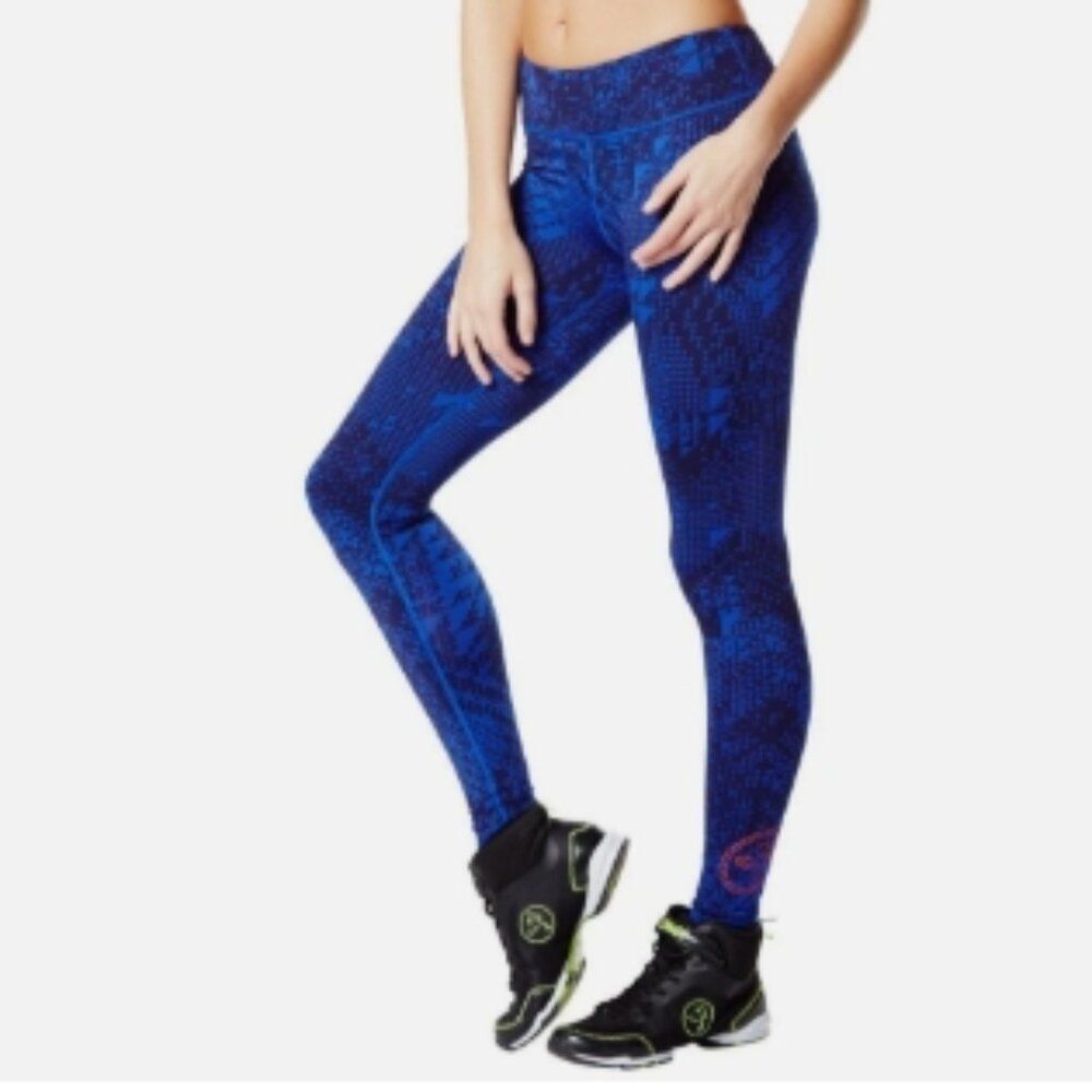 Like New! Zumba Wear Tri-Me Long Leggings Blue in Size S